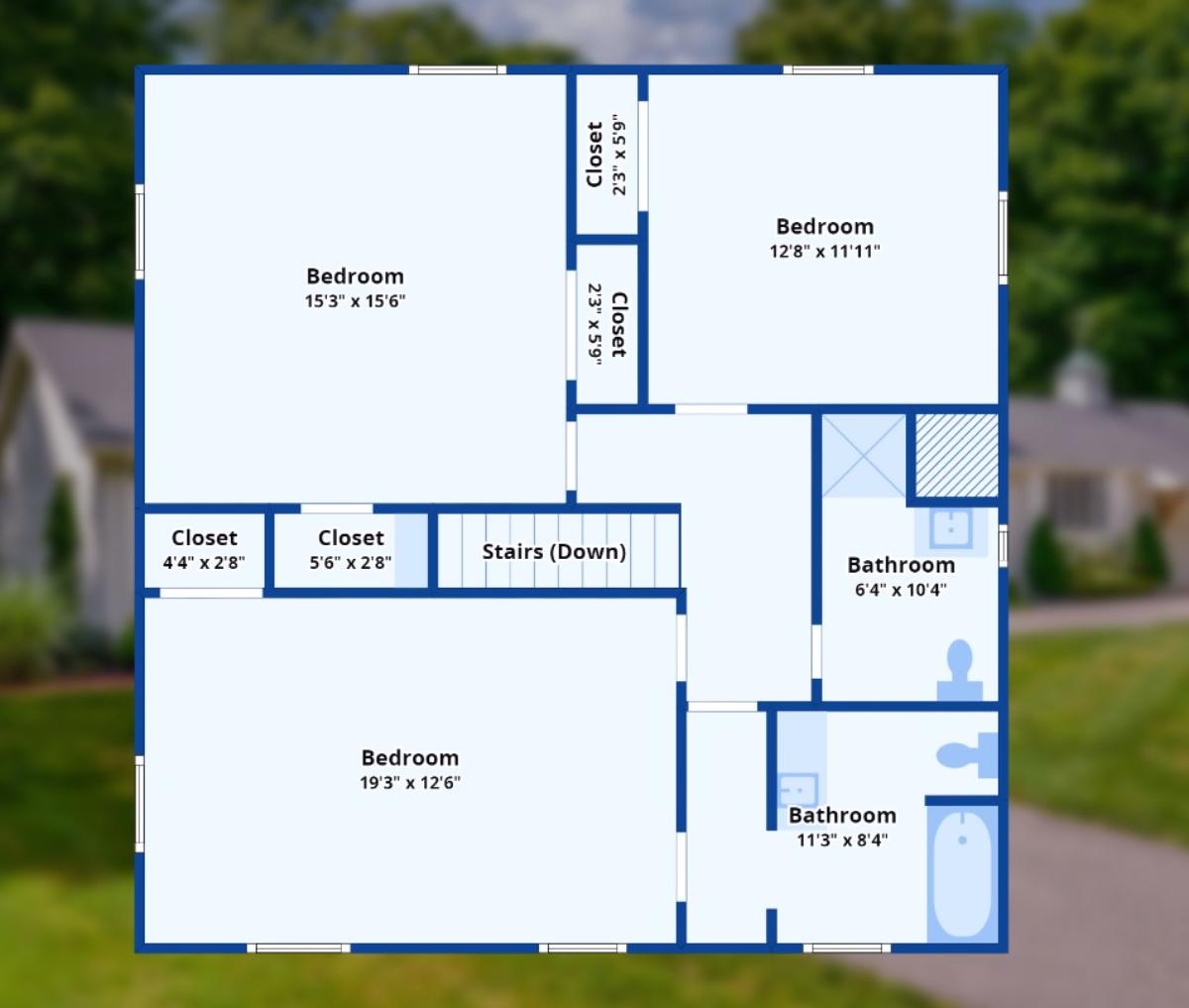 Floor plan of the house - second floor