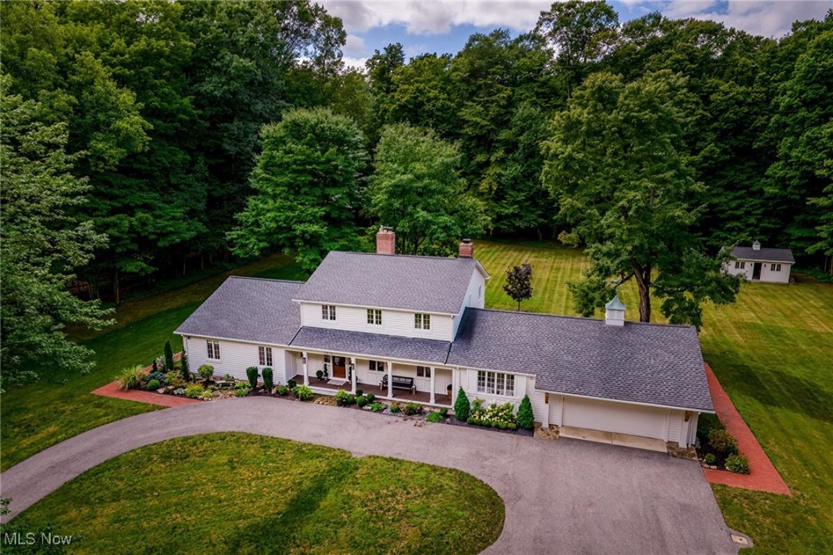 Aerial view of the house.