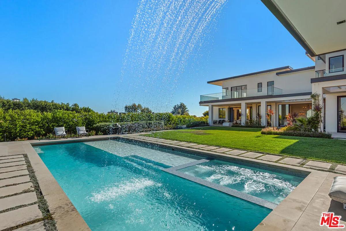 Pool with lounge chairs.