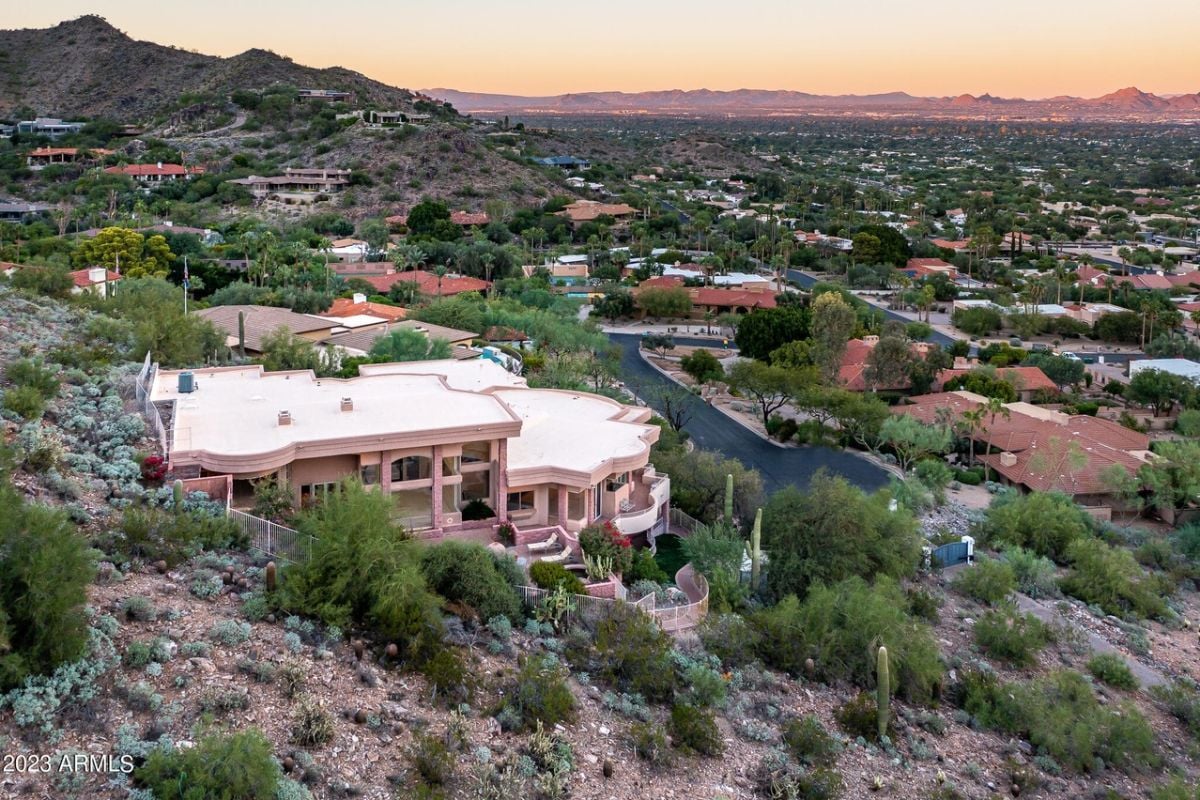 The aerial view of the property.