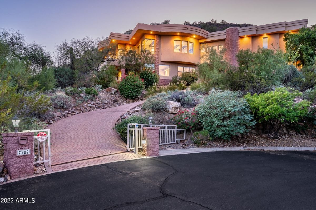 The property's front gate entry.