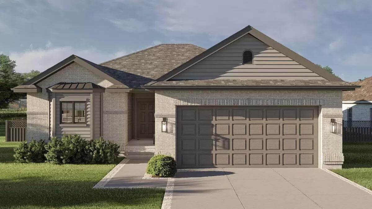 2-Bedroom Traditional Home with Covered Patio and Double Garage (Floor Plan)
