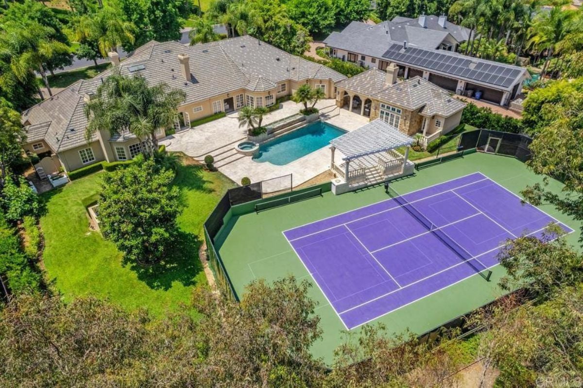 The aerial view of the property.