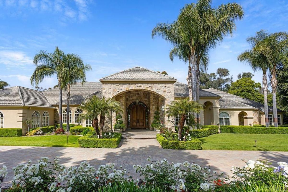 The rear view of the property.