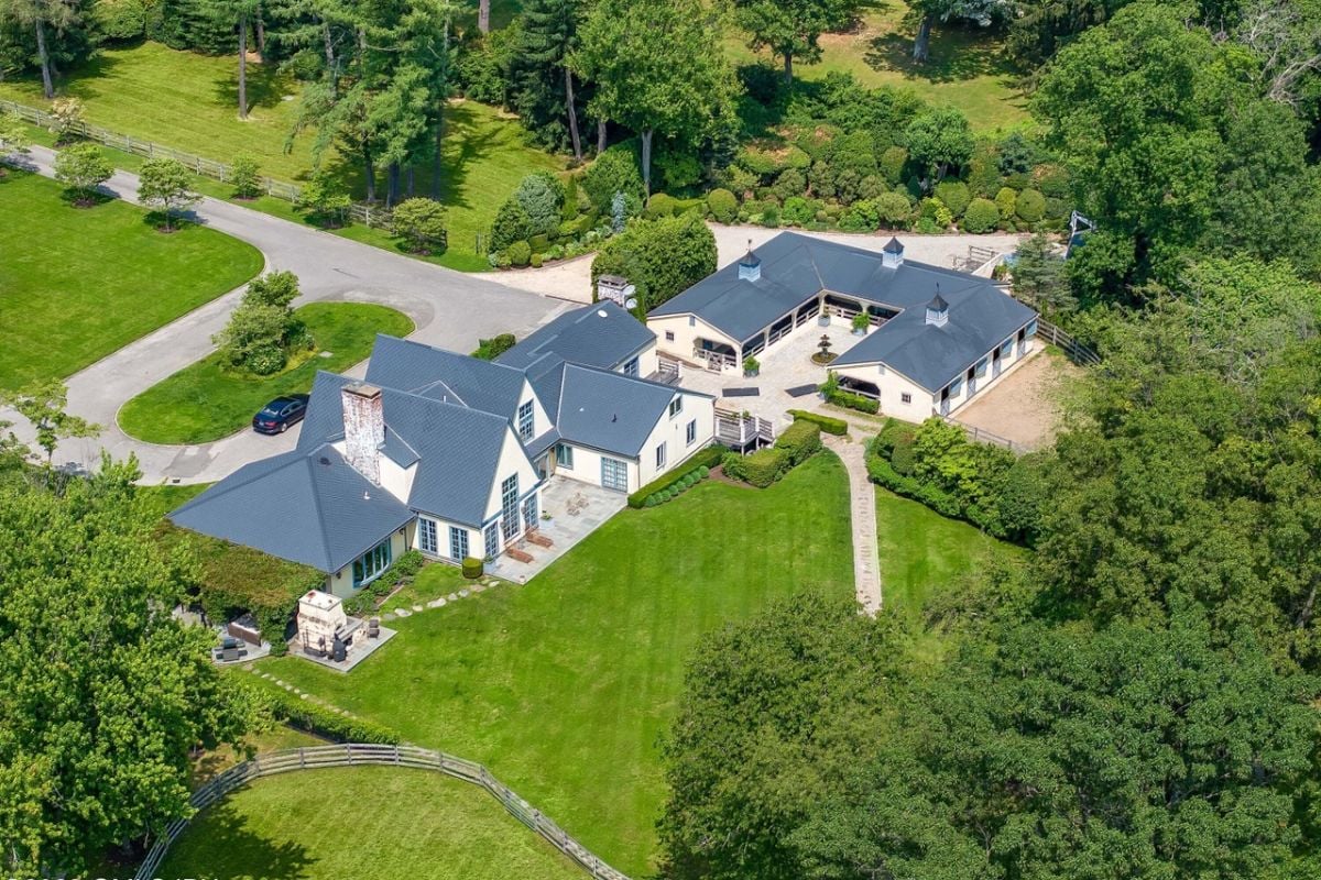 The aerial view of the property.