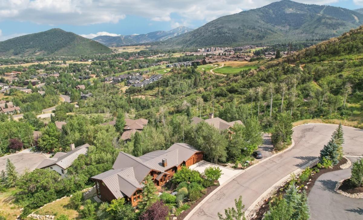 Aerial view of the house.