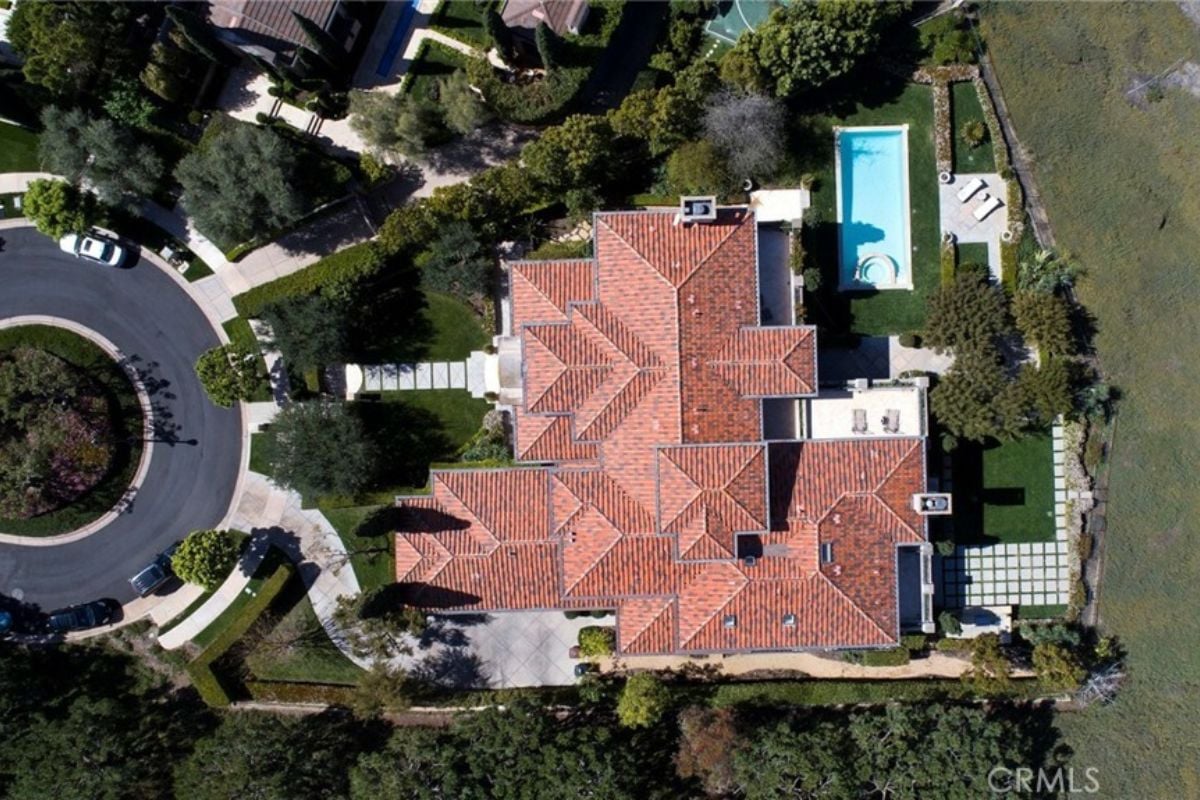 The aerial view of the property.