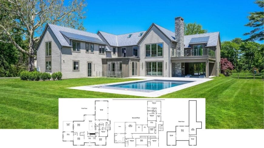 Tour This 5-Bedroom Classic-Meets-Contemporary Estate Wrapped Around a Sun-Kissed Pool (6,500 Sq. Ft. Floor Plan)