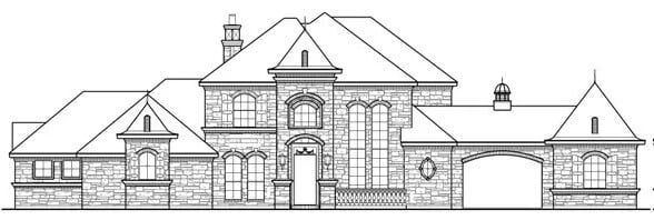 Front elevation sketch of the 5-bedroom traditional style Hertfordshire home.
