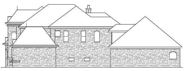 Right elevation sketch of the 5-bedroom traditional style Hertfordshire home.