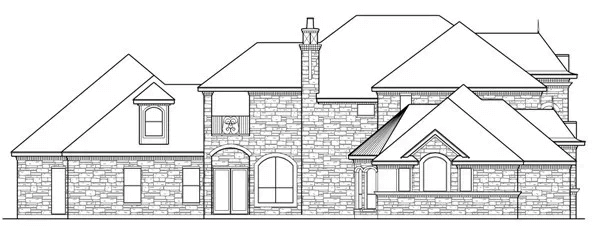 Left elevation sketch of the 5-bedroom traditional style Hertfordshire home.