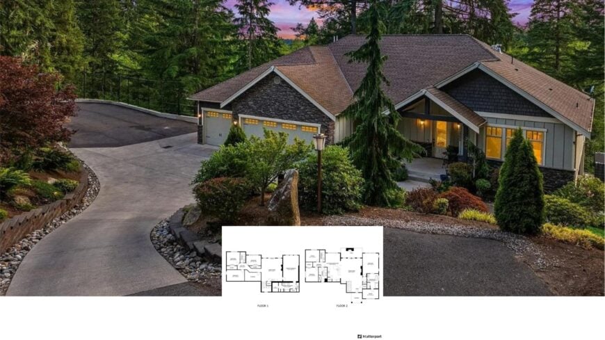 Tour This Forest-Wrapped 4-Bedroom Craftsman with Vaulted Living Spaces and a 3-Car Garage