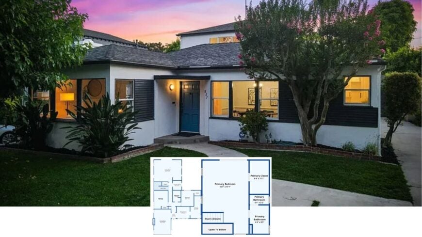 Step Inside This 3,100-Sq-Ft Contemporary Farmhouse with a Pop-of-Blue Entry and Resort-Style Backyard (Floor Plan)