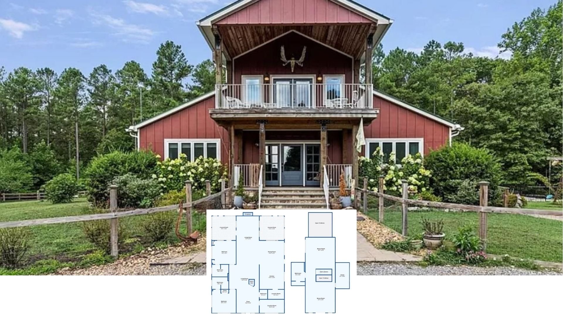 Step Inside This 2,635 Sq. Ft. Rustic Farmhouse Retreat with Dual Covered Decks and Bonus Loft Rooms (Floor Plan)