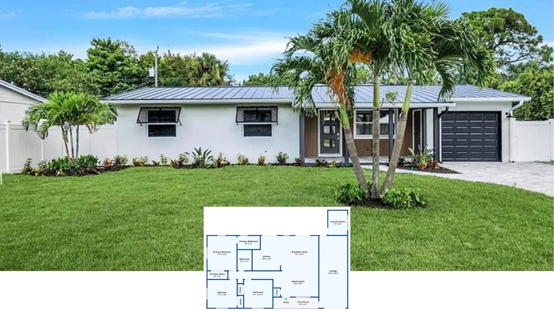 Step Inside This Breezy 3-Bedroom Tropical Ranch Topped with a Stand-Out Metal Roof (1,550 Sq. Ft. Floor Plan)
