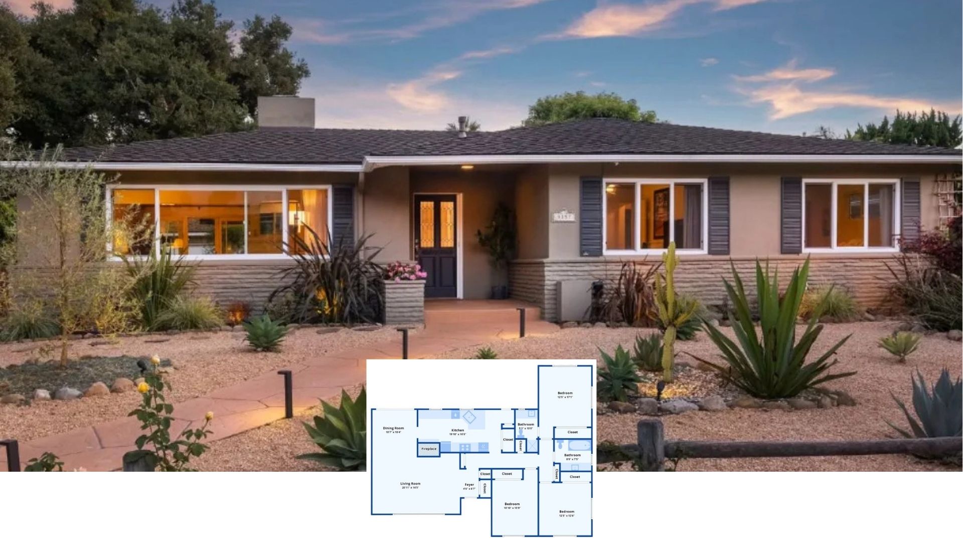 Tour This 3-Bedroom Mid-Century Desert Oasis With Indoor-Outdoor Flair (Floor Plan)