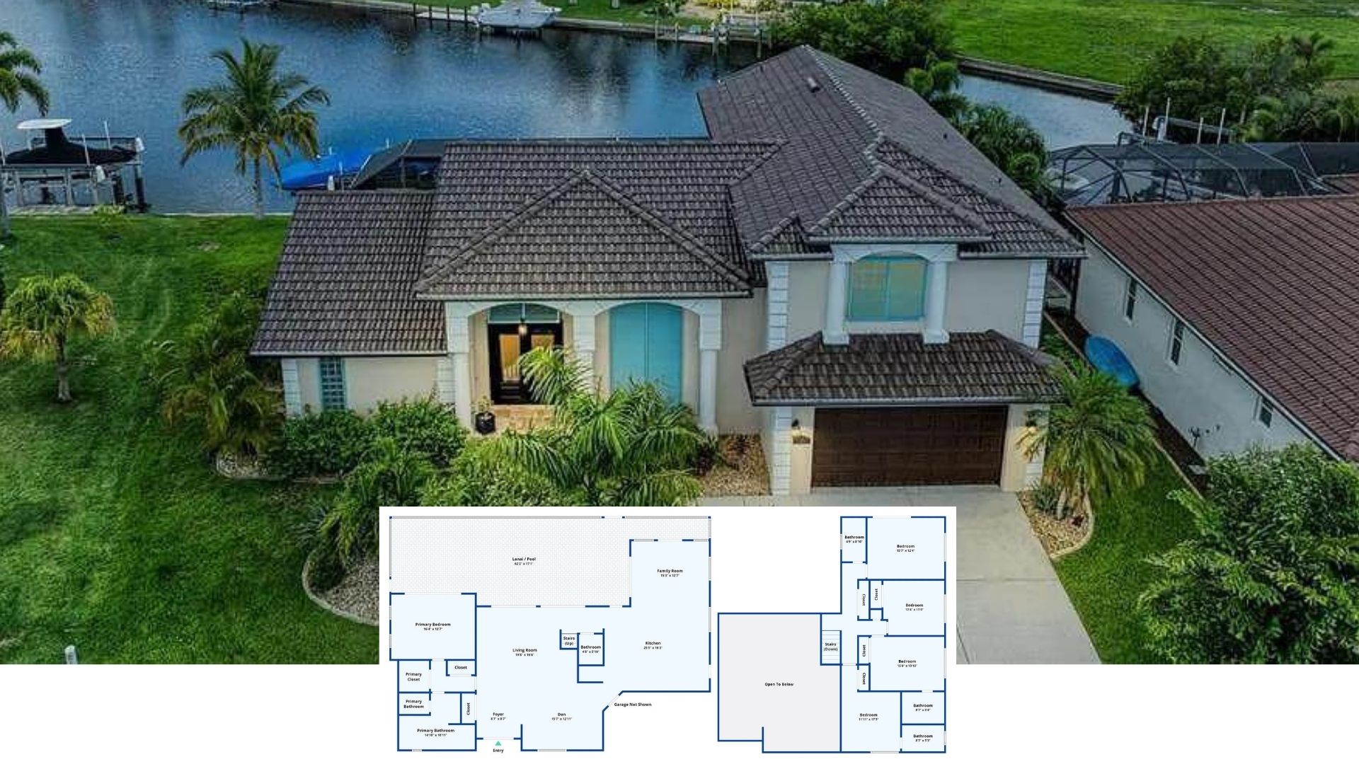 Step Inside This 5-Bedroom, 2965-Sq.-Ft. Mediterranean Waterfront Retreat With Screened Pool Lanai (Floor Plan)