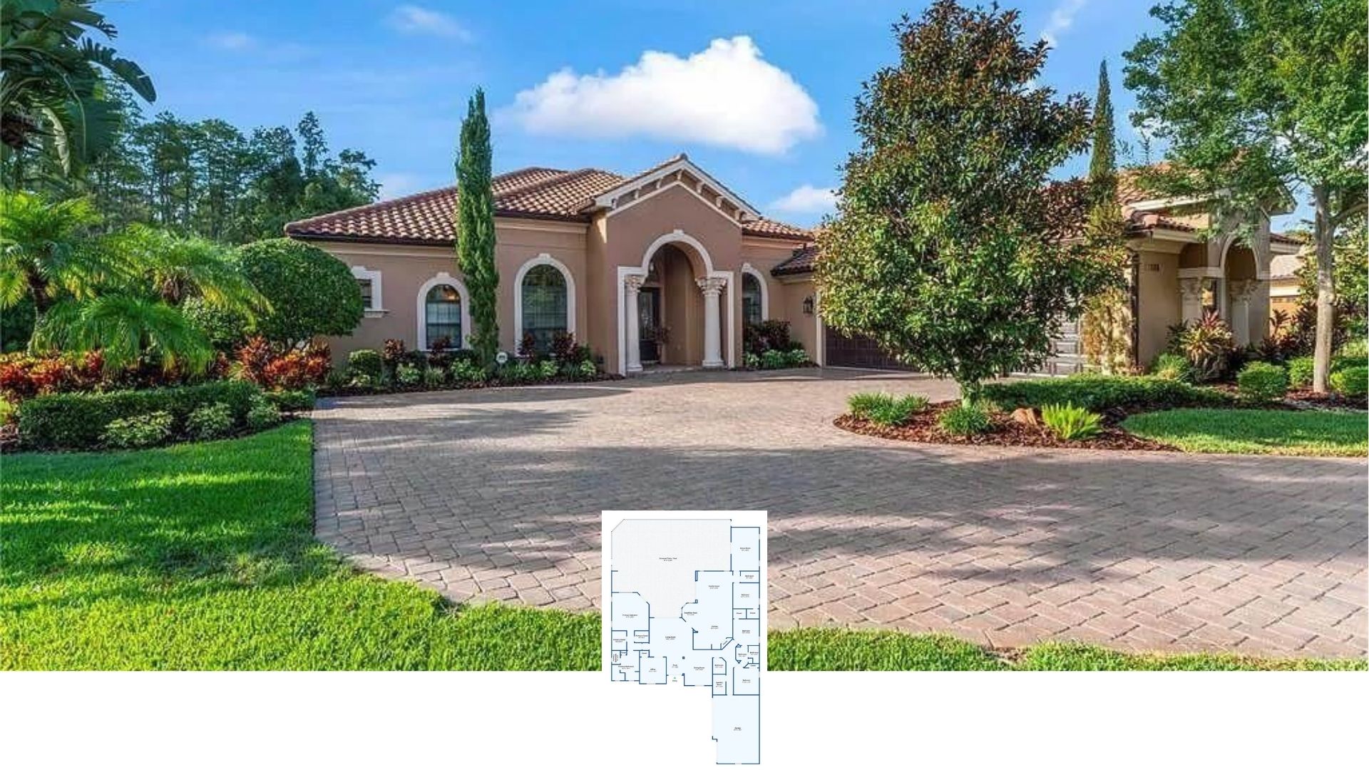 Step Inside This 3,400-Sq.-Ft. Mediterranean Home with a Grand Arched Entrance and Poolside Oasis