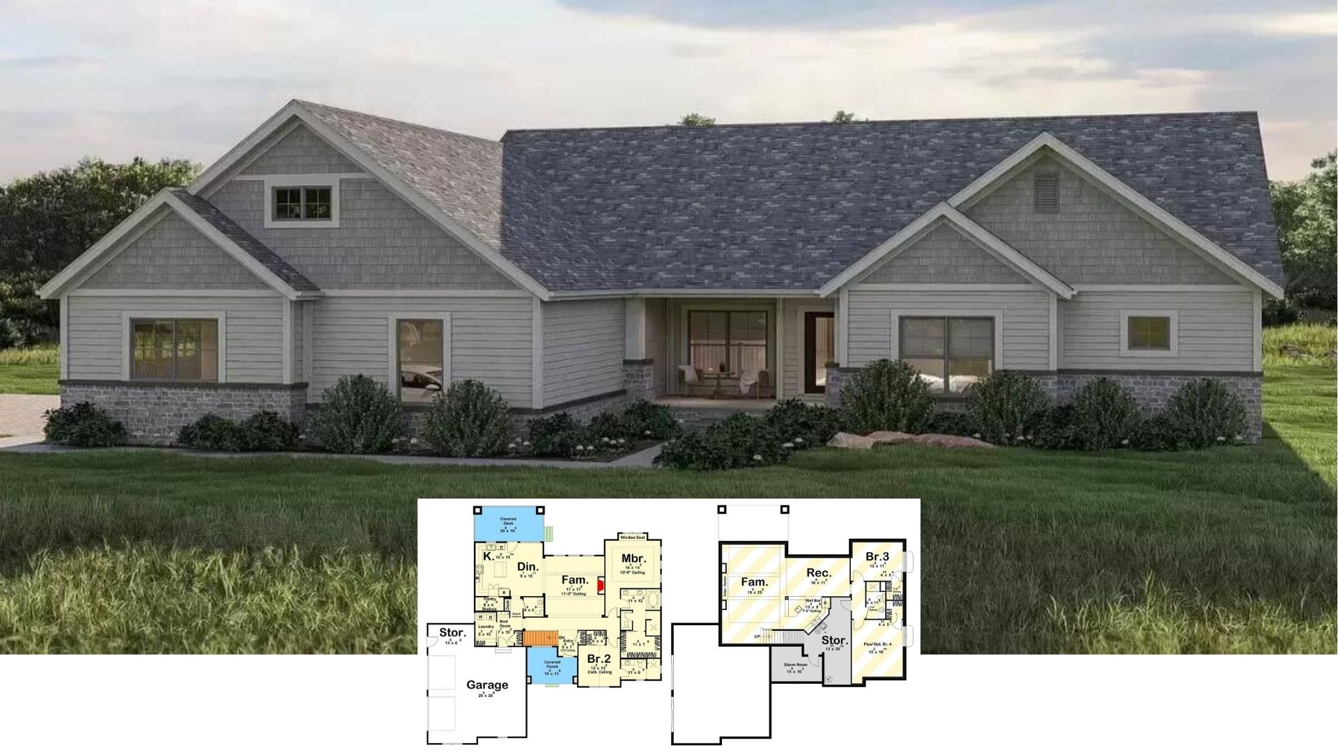 Step Inside This 3,100-Sq.-Ft. Craftsman Gem with 4 Bedrooms, Stone Accents, and an Entertainer’s Lower Level (Floor Plan)