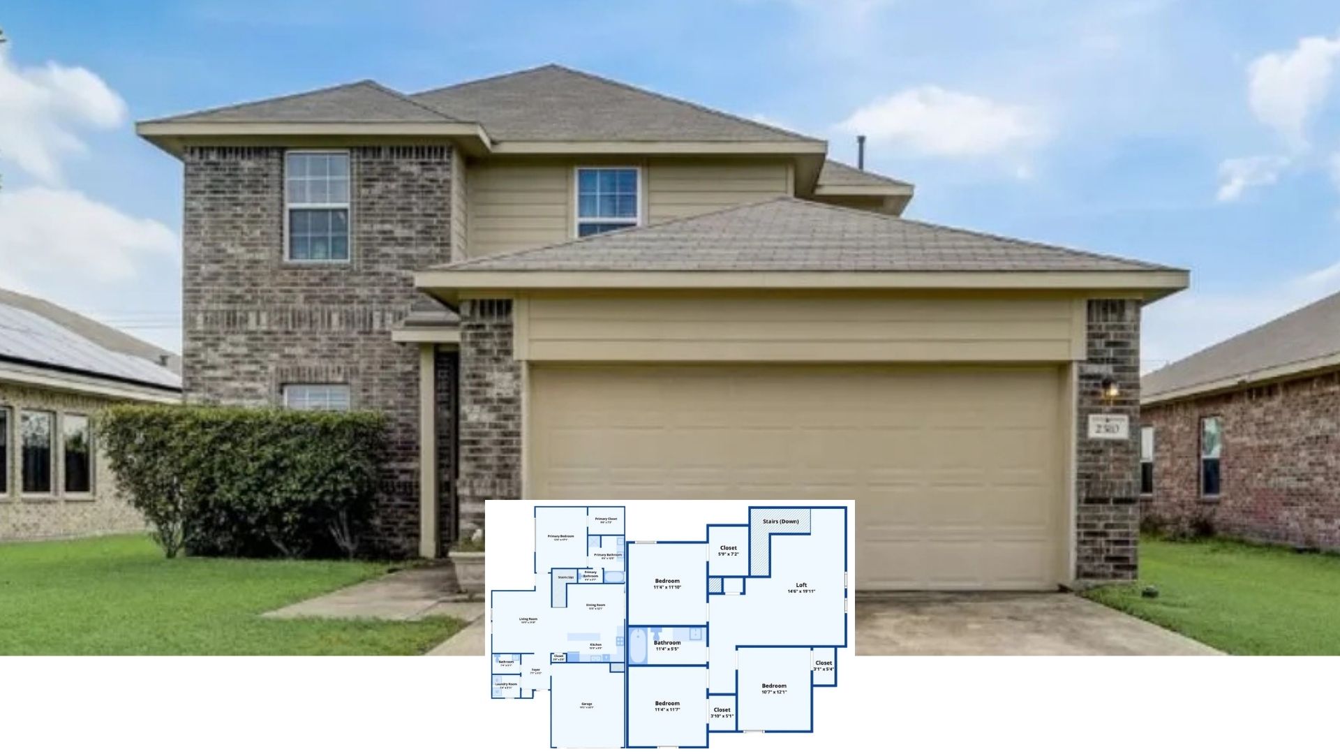 Tour This 4-Bedroom Brick-Clad Transitional Two-Story with a Sun-Splashed Loft (Floor Plan)
