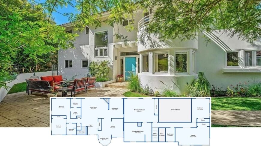 Step Inside This 3,500-Sq. Ft. Mediterranean-Inspired Home with Curved Bay Windows and Poolside Living (Floor Plan)