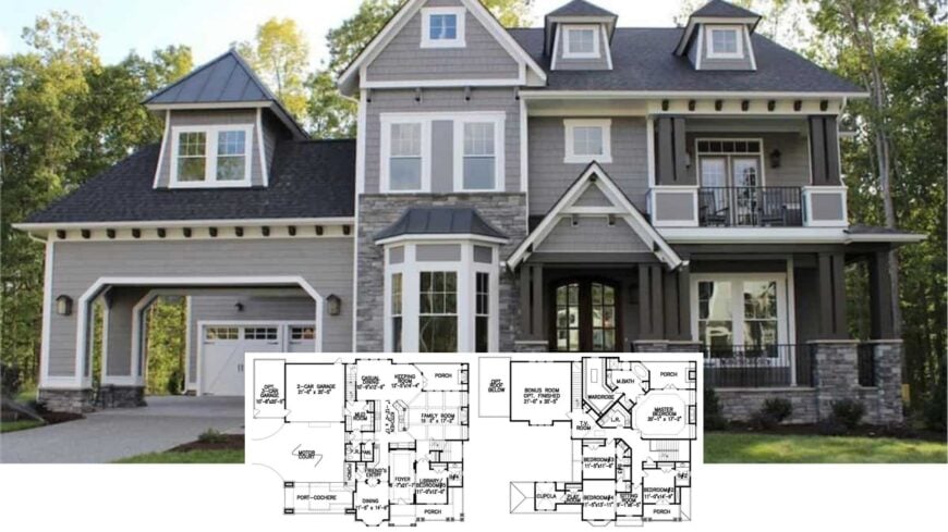 Tour This 5-Bedroom, 3,970 Sq. Ft. Contemporary Craftsman with a Friend’s Entry and Bonus Room (Floor Plan)
