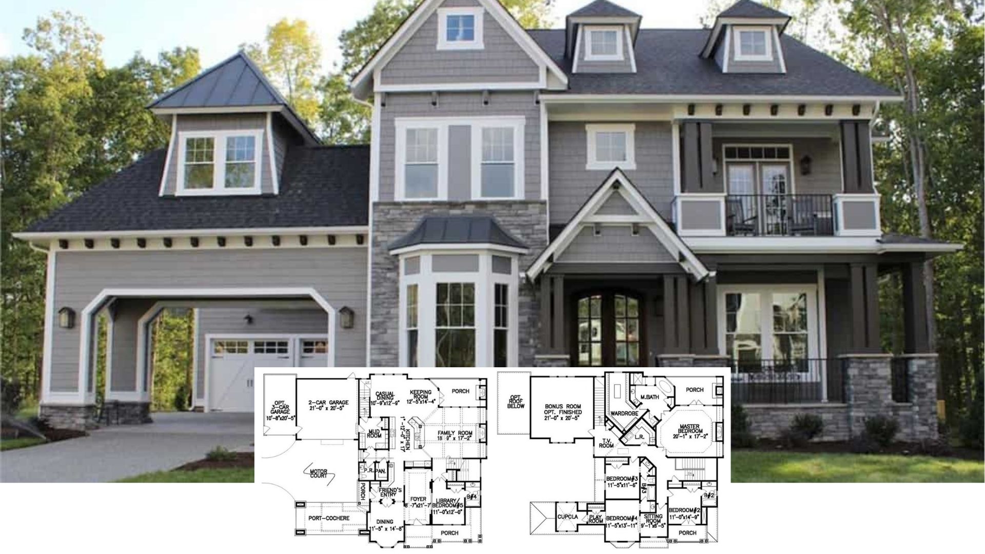 Tour This 5-Bedroom, 3,970 Sq. Ft. Contemporary Craftsman with a Friend’s Entry and Bonus Room (Floor Plan)