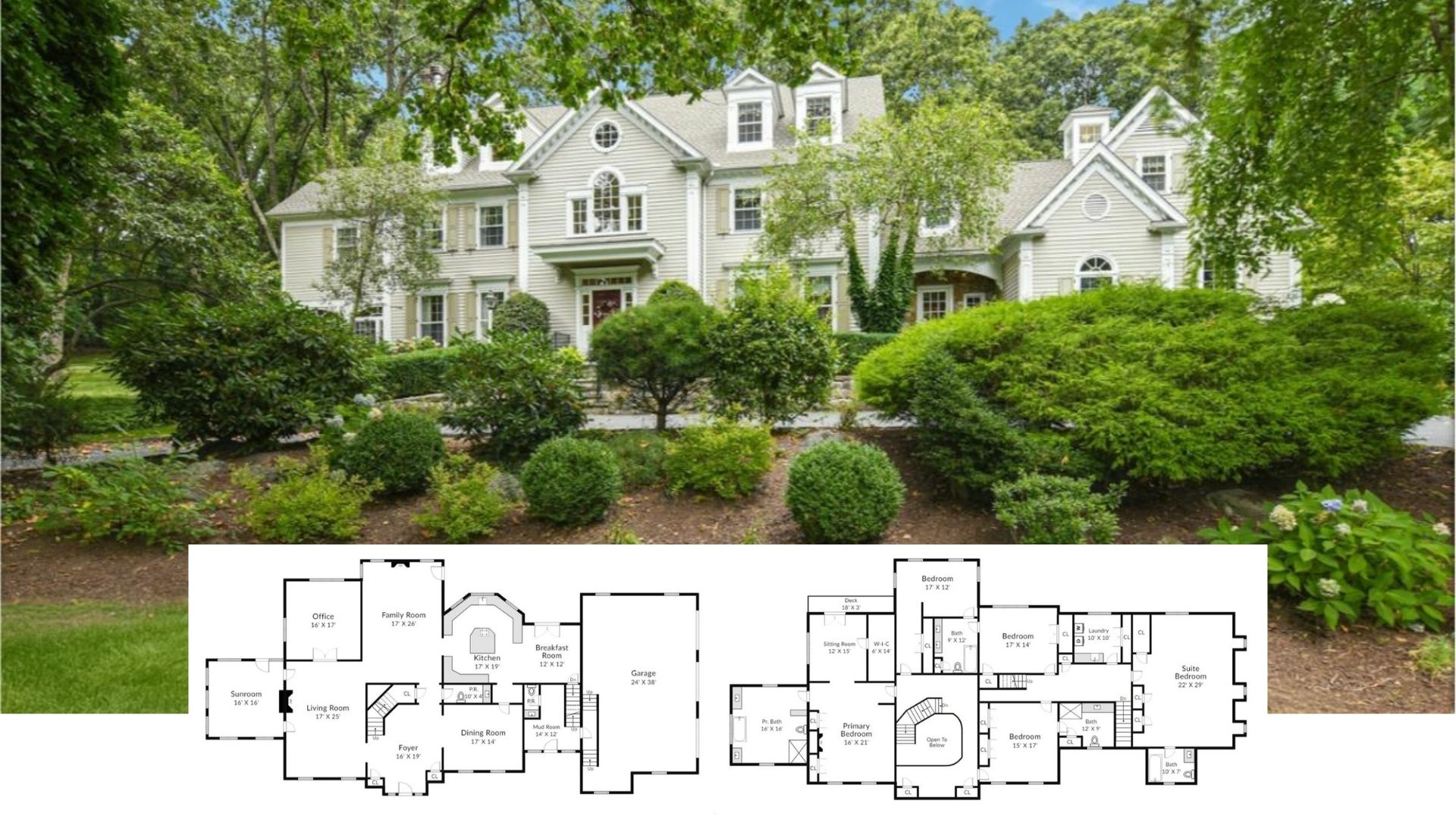 Step Inside This Gracious 5-Bedroom Colonial Estate with Sunroom, Wine Cellar, and Lush Gardens (Approx. 6749 Sq. Ft.)