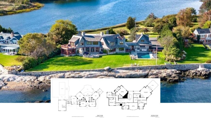 Tour This Grand 5-Bedroom Shingle-Style Coastal Estate With Sweeping Ocean Views (Floor Plan)