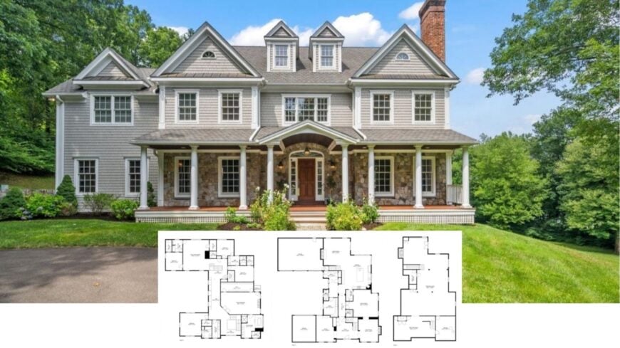 Tour This Stately 5-Bedroom Colonial Revival with Stone Accents and Wraparound Porch (≈6,200 Sq. Ft. Floor Plan)