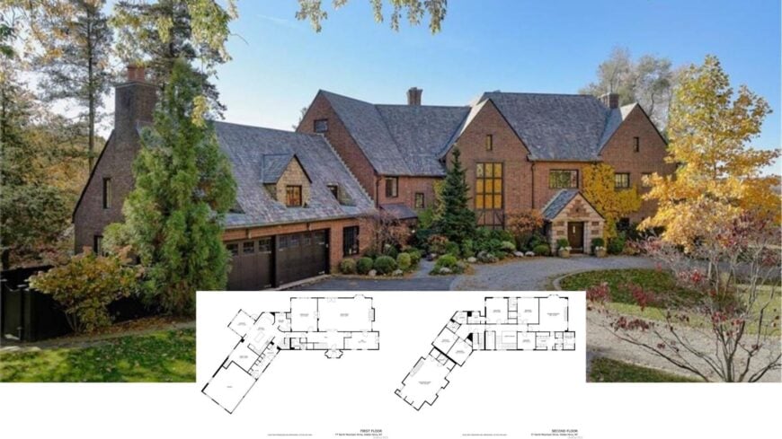 Tour This Stately 6-Bedroom Brick Manor with a Show-Stopping Curved Staircase (Floor Plan)