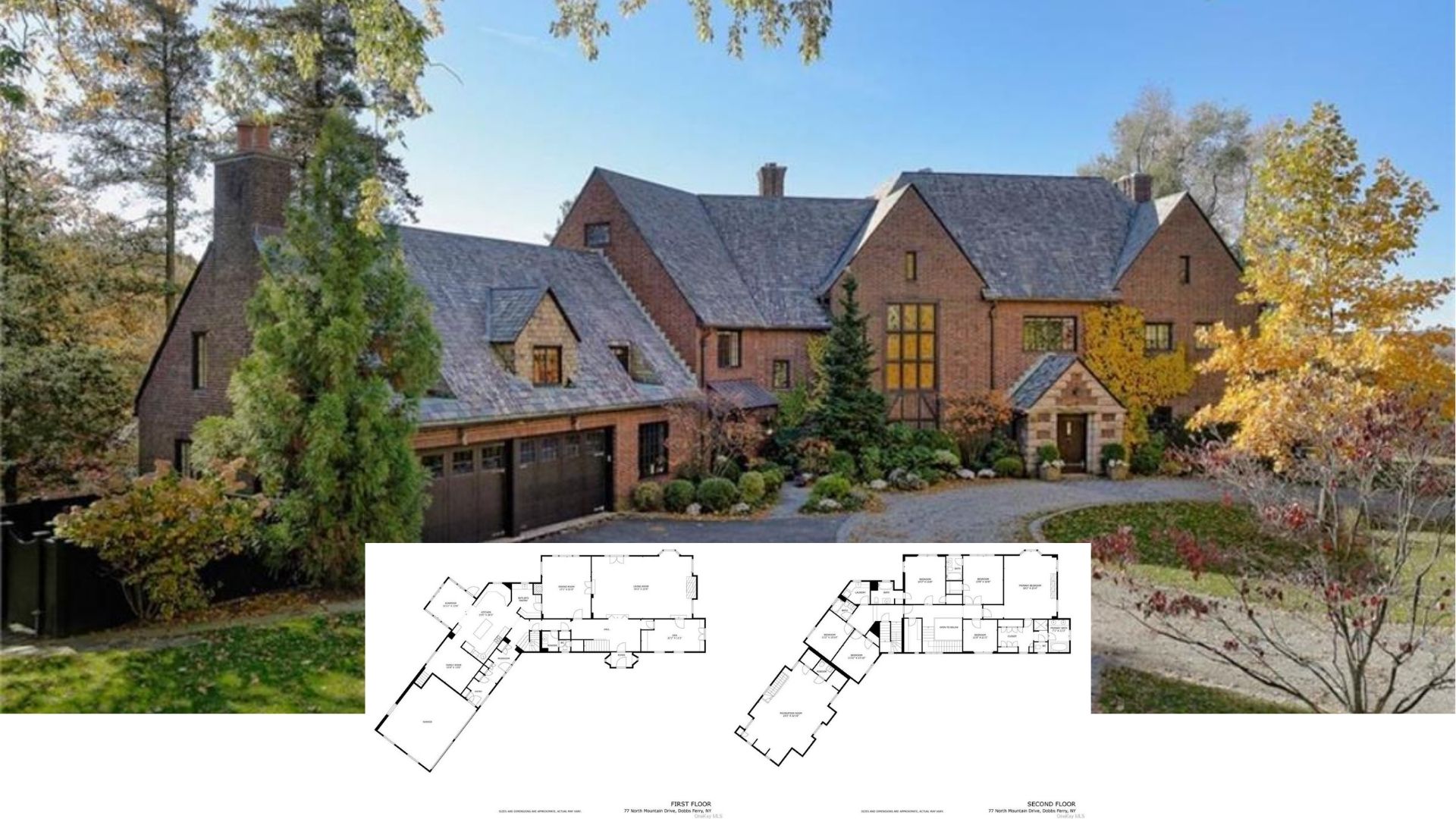 Tour This Stately 6-Bedroom Brick Manor with a Show-Stopping Curved Staircase (Floor Plan)