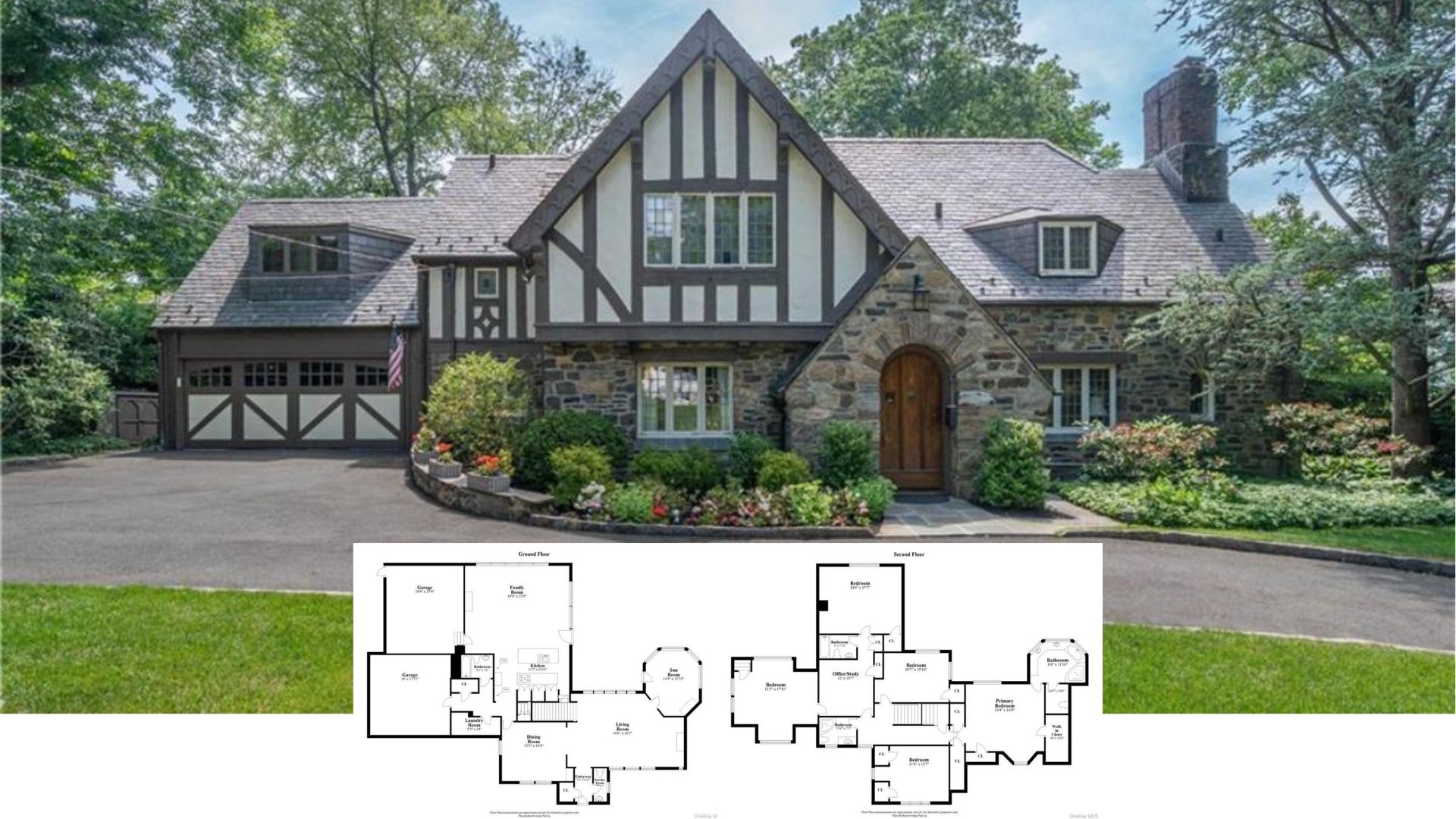 Tour This Storybook 4-Bedroom Tudor Revival With Stone Facade, Sunlit Octagonal Sunroom, and Wine Cellar (Floor Plan)