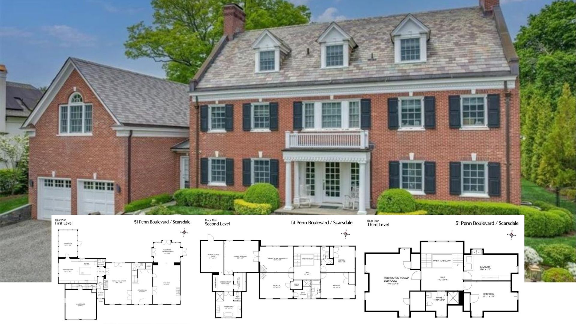 Step Inside This Grand 7,000-Sq. Ft. Georgian Brick Manor with 5 Bedrooms, 6 Baths, and Five Levels of Refined Living