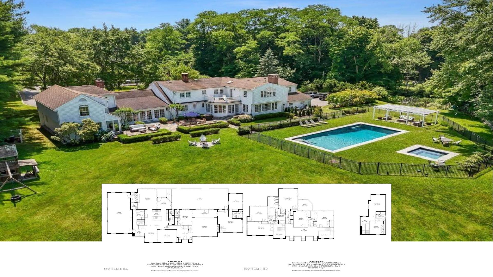 Tour This Grand 5-Bedroom Colonial-Craftsman Estate with Poolside Paradise (Floor Plan)
