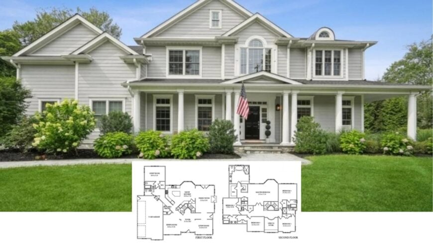 Tour This 6-Bedroom, 5,000-Sq.-Ft. American Colonial with a Welcoming Front Porch and Three-Car Garage (Floor Plan)