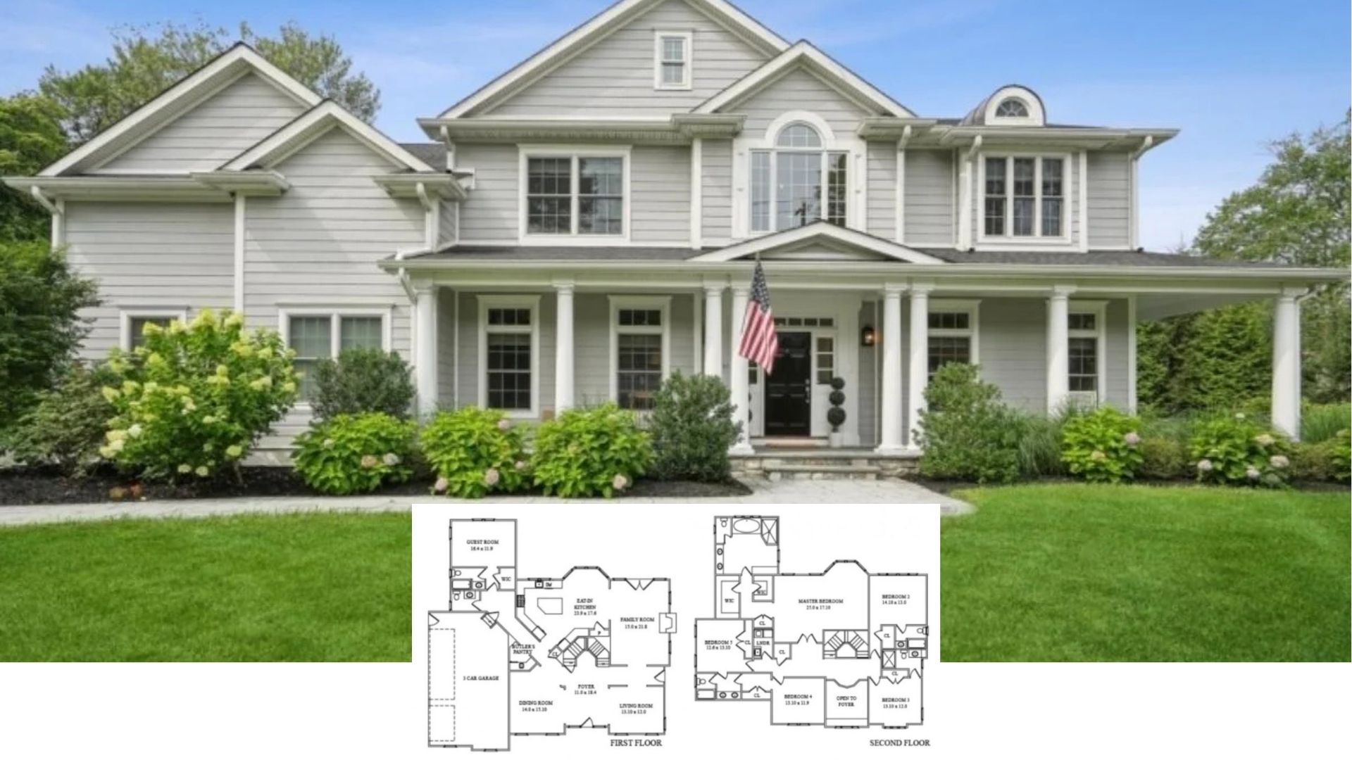 Tour This 6-Bedroom, 5,000-Sq.-Ft. American Colonial with a Welcoming Front Porch and Three-Car Garage (Floor Plan)