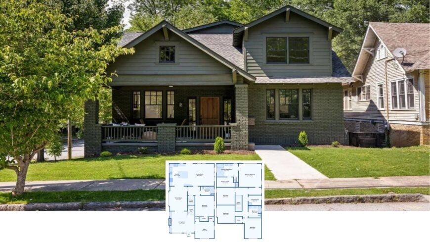 Take a Peek Inside This 7-Bedroom, 7,840-Sq. Ft. Craftsman Home with a Porch Made for Rocking Chairs