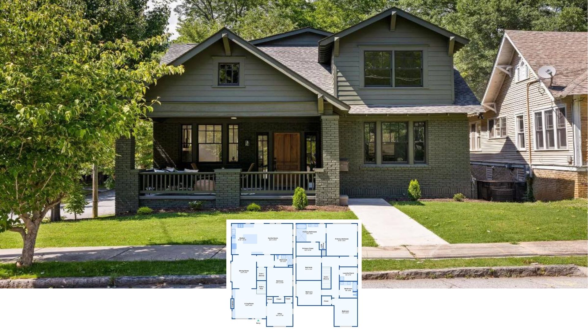Take a Peek Inside This 7-Bedroom, 7,840-Sq. Ft. Craftsman Home with a Porch Made for Rocking Chairs