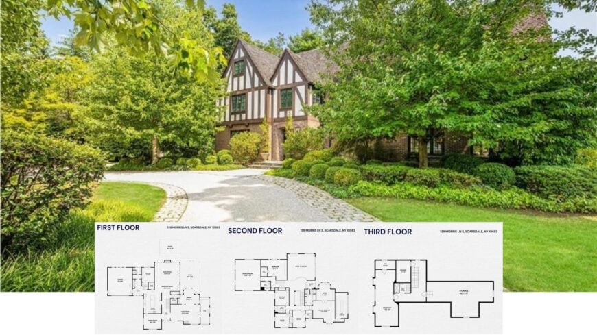 Step Inside This Storybook 5-Bedroom Tudor Revival with Cobblestone Drive and Hidden Art Studio (Floor Plan)