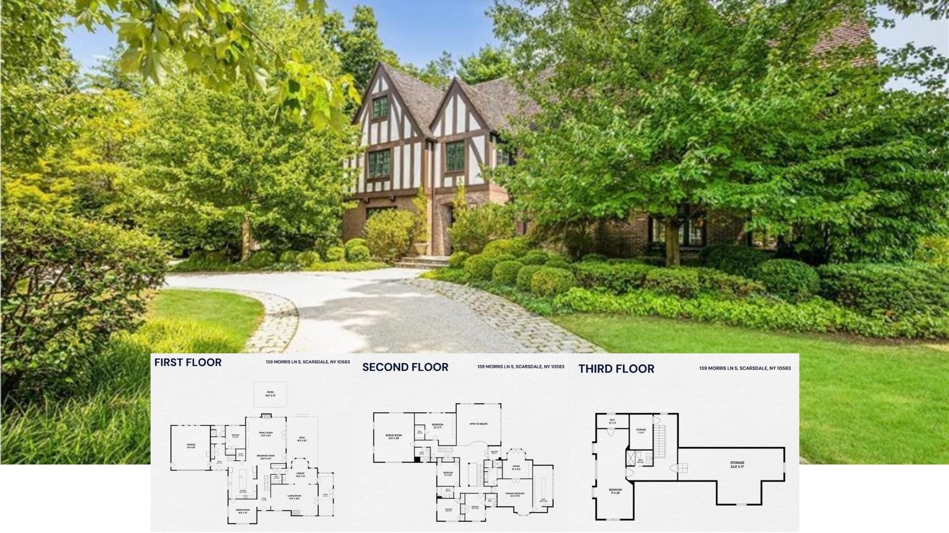 Step Inside This Storybook 5-Bedroom Tudor Revival with Cobblestone Drive and Hidden Art Studio (Floor Plan)