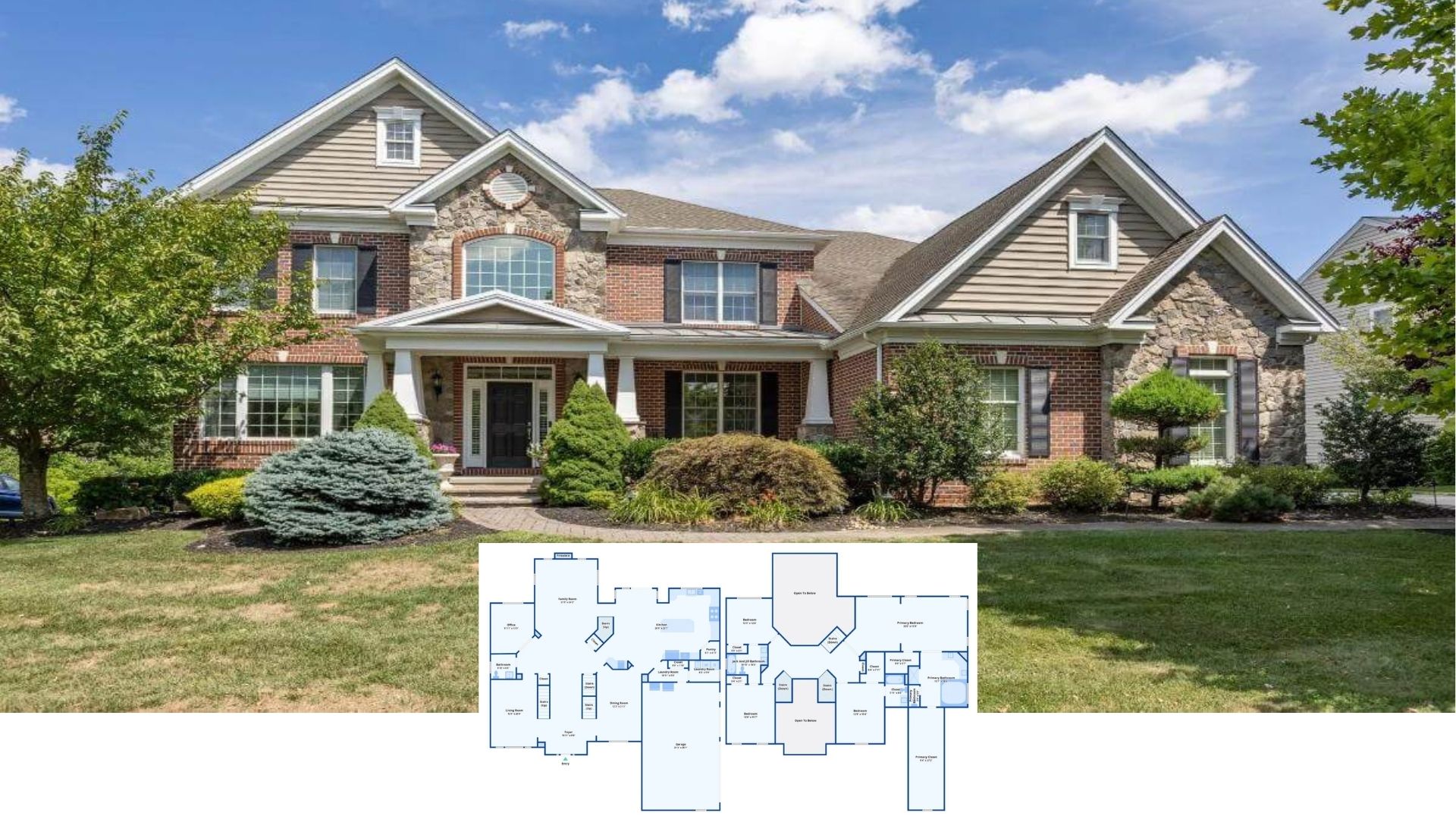 Tour This Timeless 4-Bedroom Brick-and-Stone Craftsman with Dual Staircases and Sky-Lit Gathering Spaces