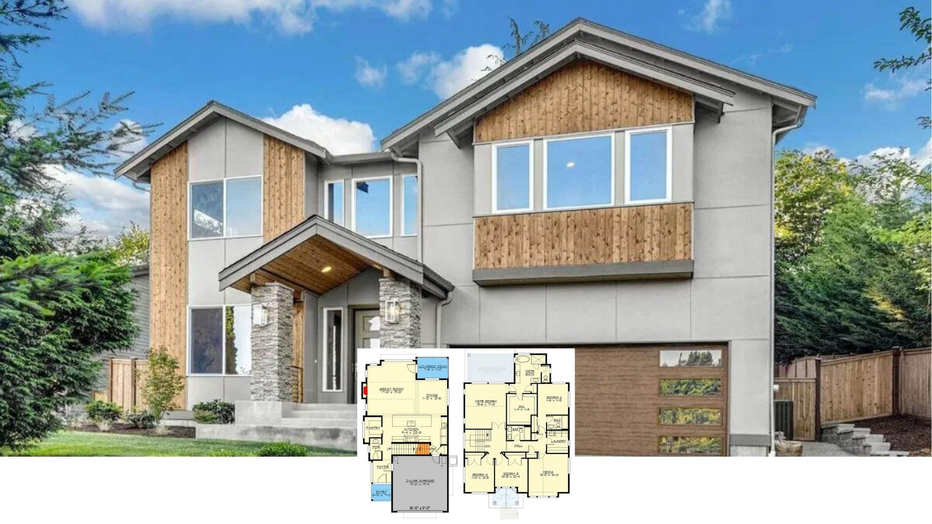Tour This 2,850-Sq-Ft Modern Craftsman with Bold Stone Columns and an Airy Great Room (Floor Plan)