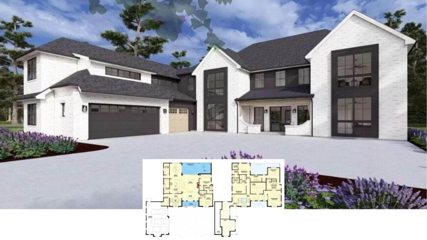 Stroll Through This 3,200-Sq-Ft White-Brick Beauty with 4 Bedrooms, 3.5 Baths, and a 3-Car Garage (Floor Plan)