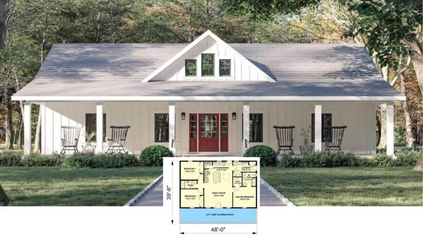 Step Onto the Porch of This 1,950-Sq-Ft, 3-Bedroom Craftsman Cottage—Rocking Chairs Included