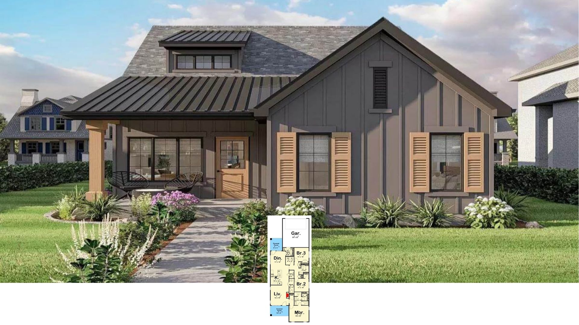 Tour This 2,150-Sq-Ft Craftsman Haven with a Metal Roof and Rustic Shutters