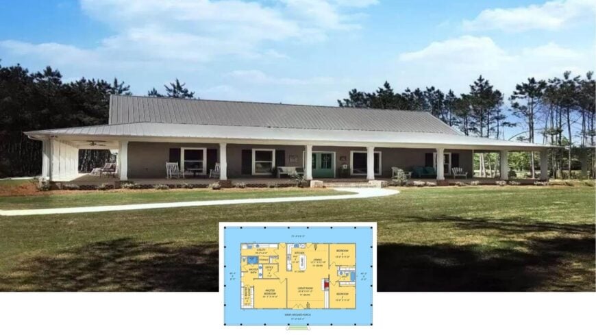 Step Onto the Wrap-Around Porch of This 3-Bedroom Craftsman Ranch That Lives Large in 2,200 Square Feet (Floor Plan)