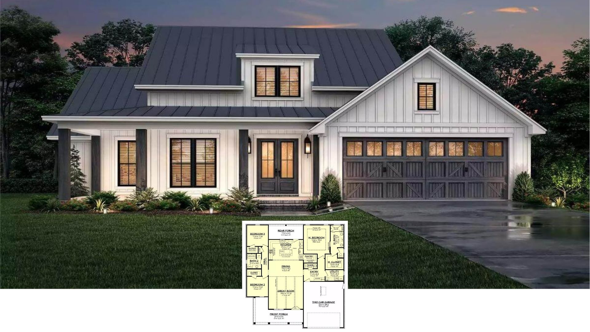 Tour This 1,980 Sq. Ft. Board-and-Batten Craftsman with a Spacious Great Room and Metal Roof (3-Bed, 2-Bath Floor Plan)