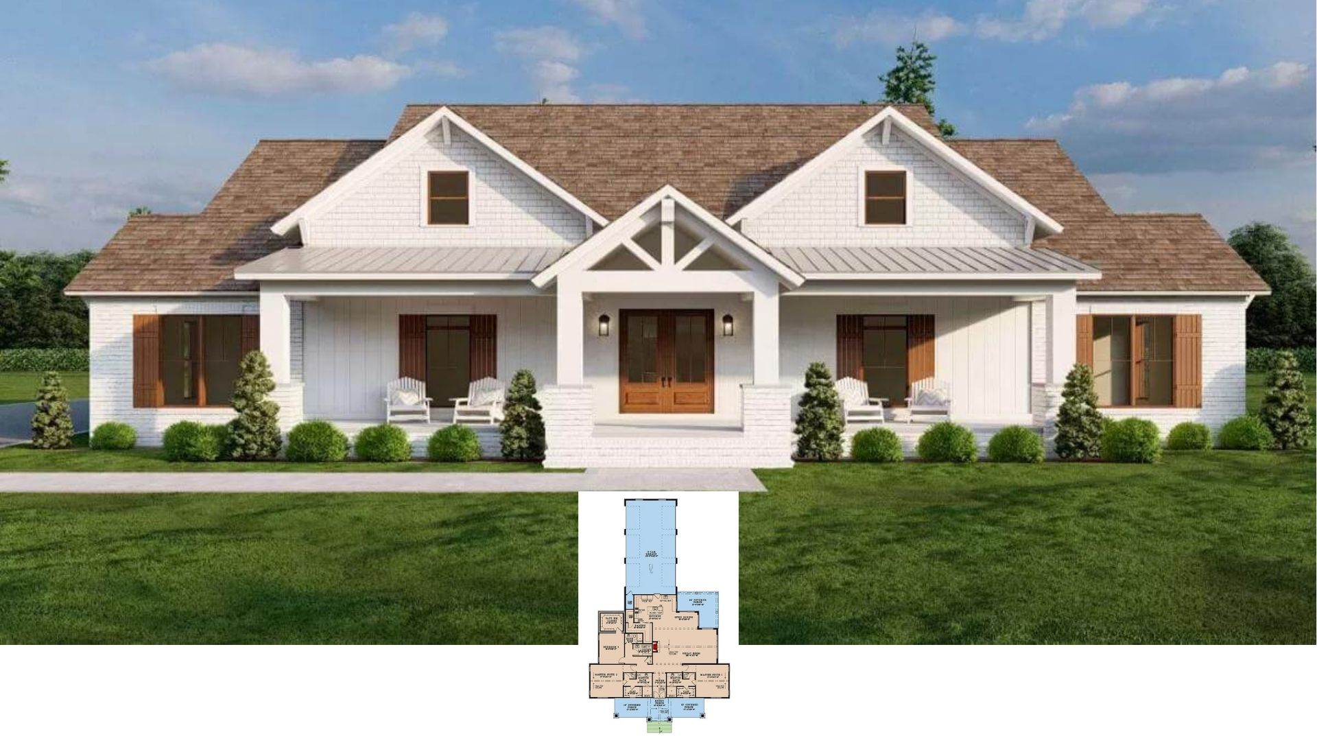 Step Inside This Symmetrical 4-Bedroom Craftsman With Dual Master Suites and a 3-Car Garage
