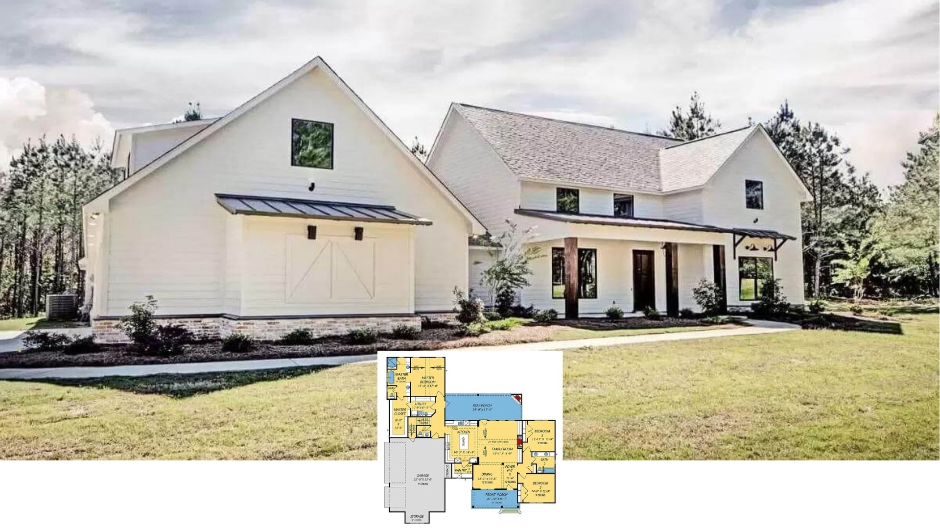 Step Inside This Bright 2,800-Sq-Ft Modern Farmhouse with Vaulted Ceilings, Three Dormers, and a Wraparound Porch